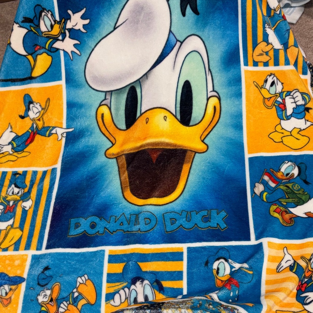 Disney Donald Duck Blue and Yellow Throw Blanket